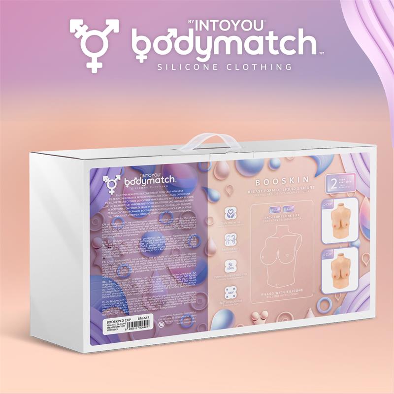 Booskin Realistic Breast Form D Cup Liquid Silicone