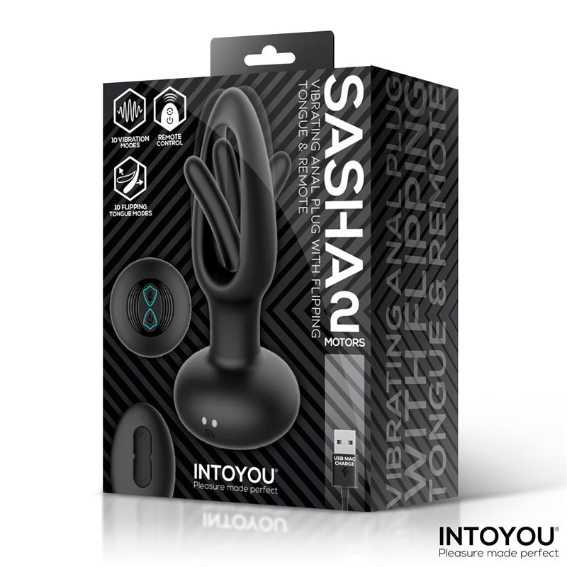 Sasha Vibrating Plug with Flipping Tongue and Remote Control
