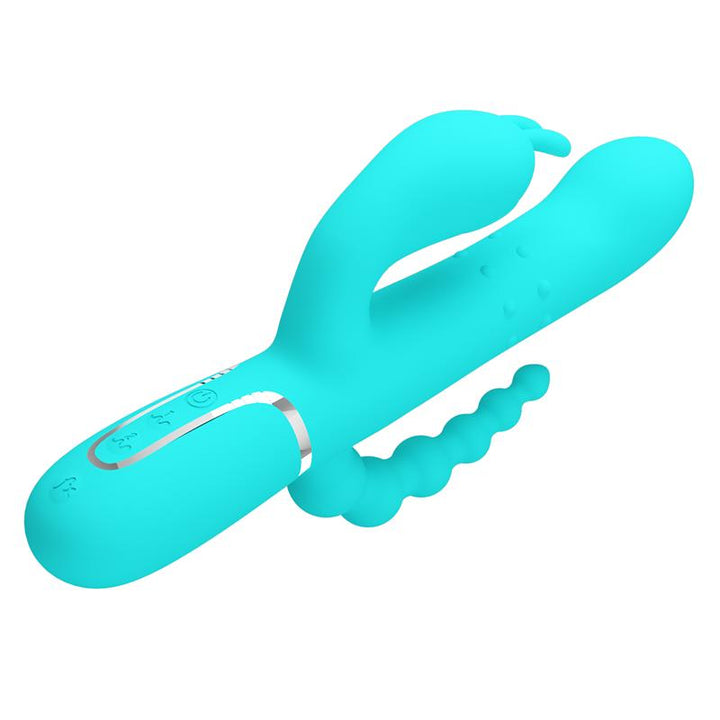 Cammy Tripple Rabbit Vibrator with Beads Turquoise