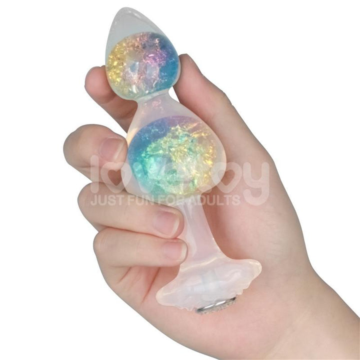 Gemoria Silicone Butt Plug with Crystal Sphere Multicolor