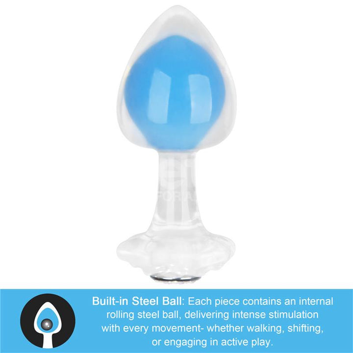 Gemoria Silicone Butt Plug Internal Steel Ball Glow in the Dark
