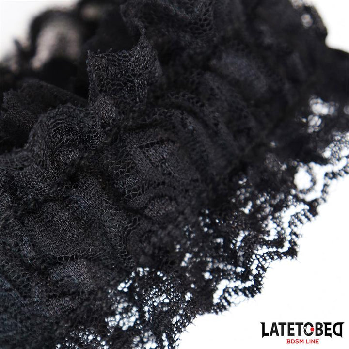 Lace Elastic Wrist Restraints Black