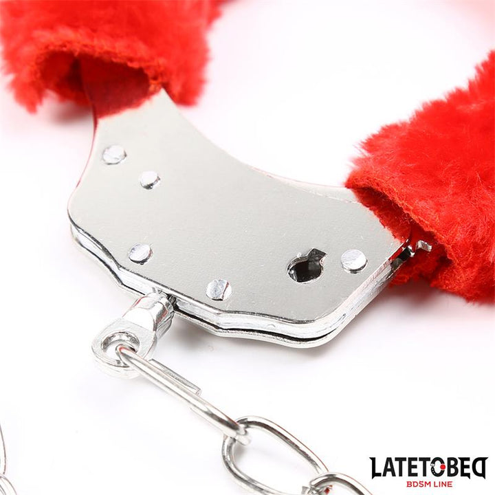 Fur Ankle Cuffs Red
