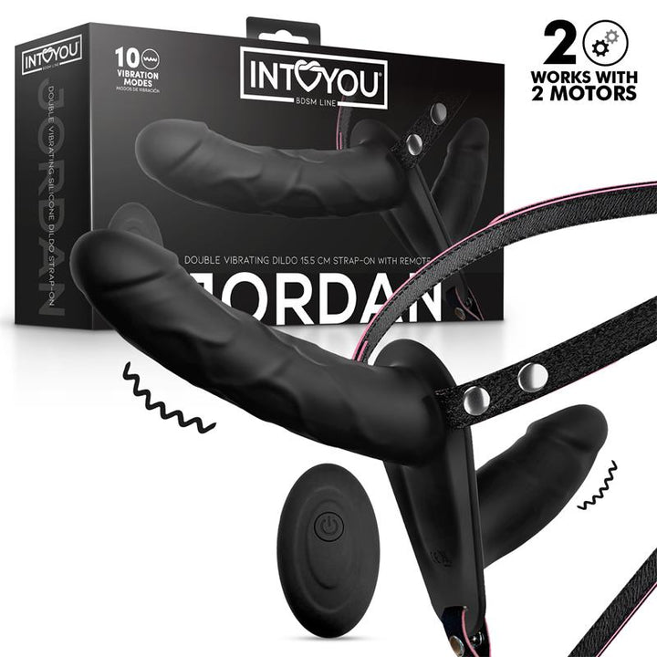 Jordan Strap on with Double Vibrating Dildo and Remote