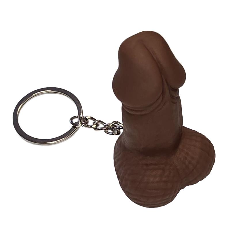 Hard rubber penis shaped keychain