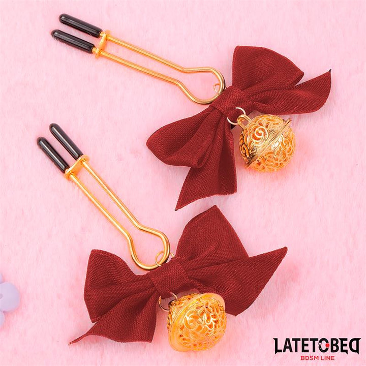 Nipple Clamps with Red Bow
