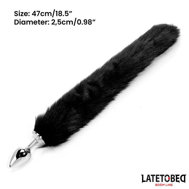 Anal plug with tail Black 40 cm