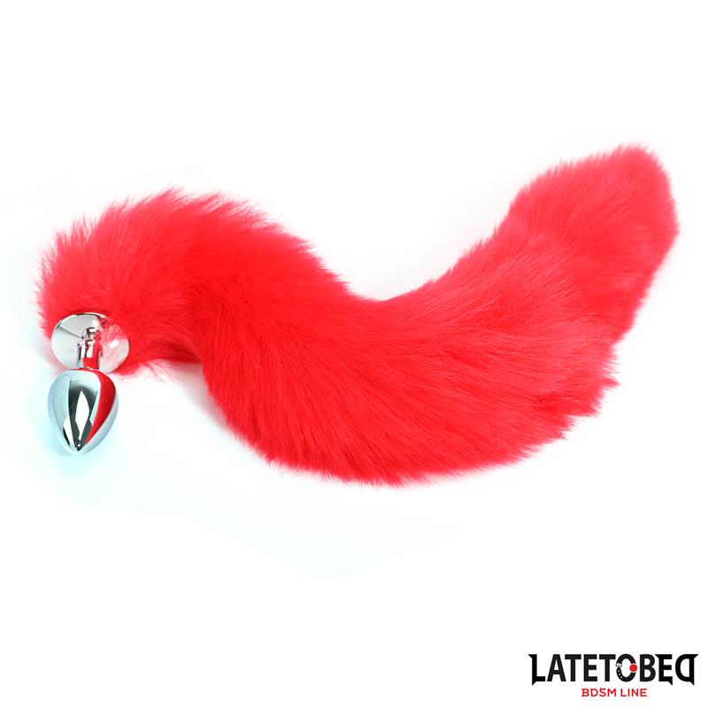 Anal plug with tail Red 40 cm