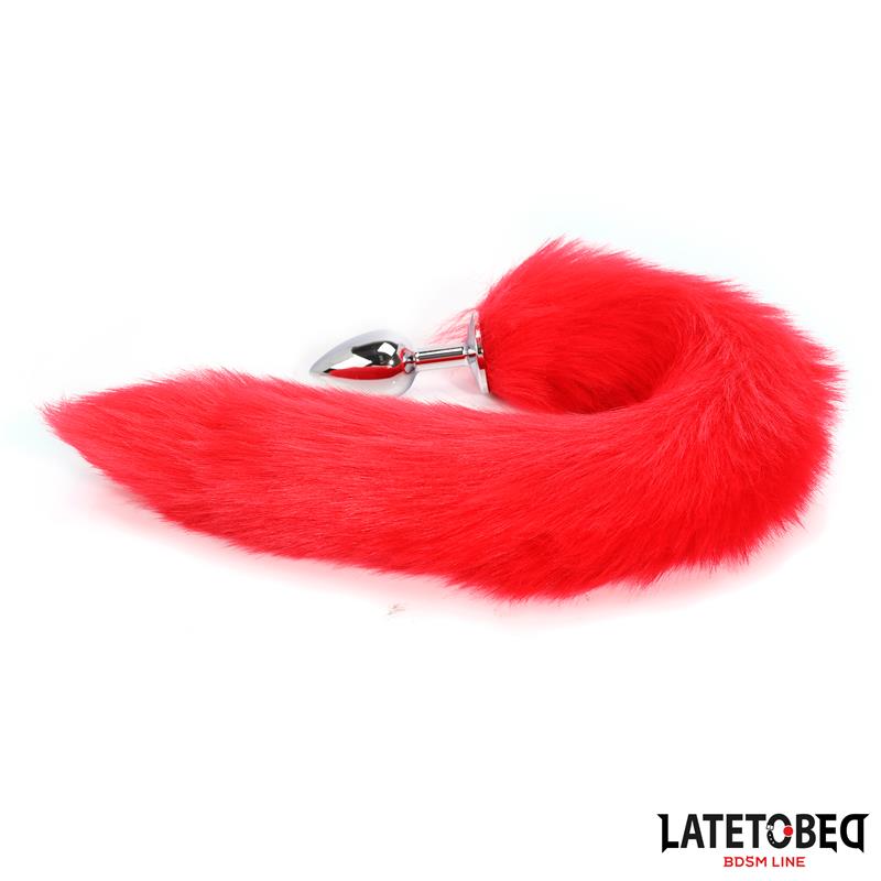 Anal plug with tail Red 40 cm