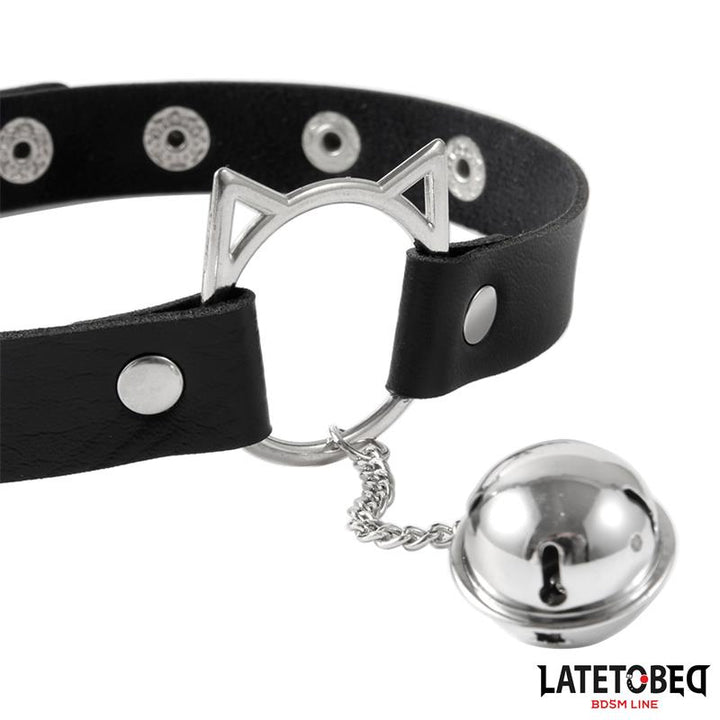 choker with cat ear hoop and bell