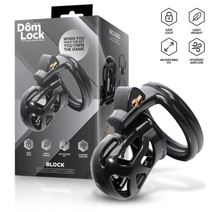 Block Chastity Cage with Internal Lock