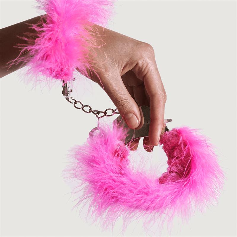 Cufs Metal and Feathers Pink
